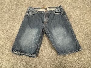 Fourcast Denim Shorts Mens 36 Distressed Jean Cotton Blue A2